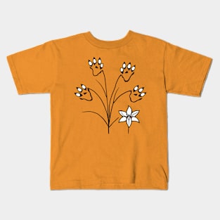 pawprint flowers Kids T-Shirt